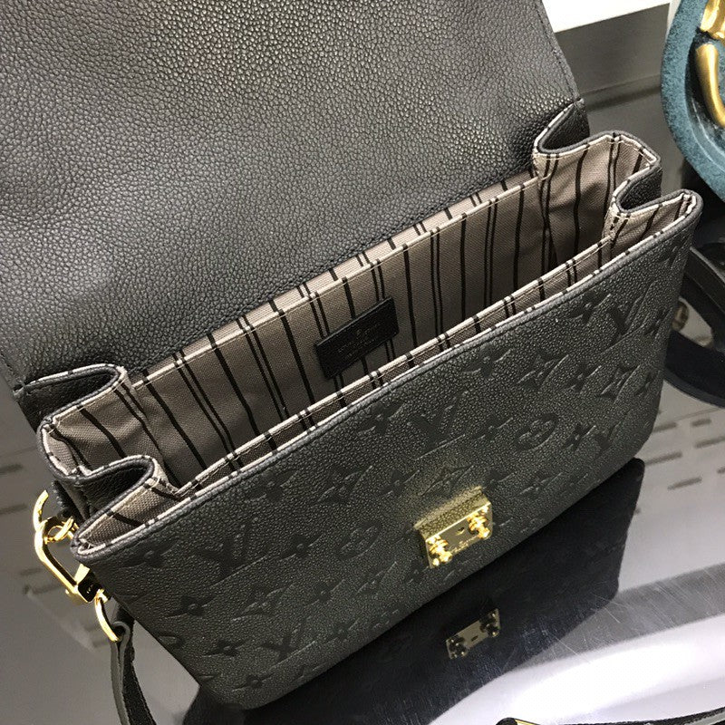 [TOP] Louis Vuitton LV Metis Pochette Empreinte 25X19X7cm- Black