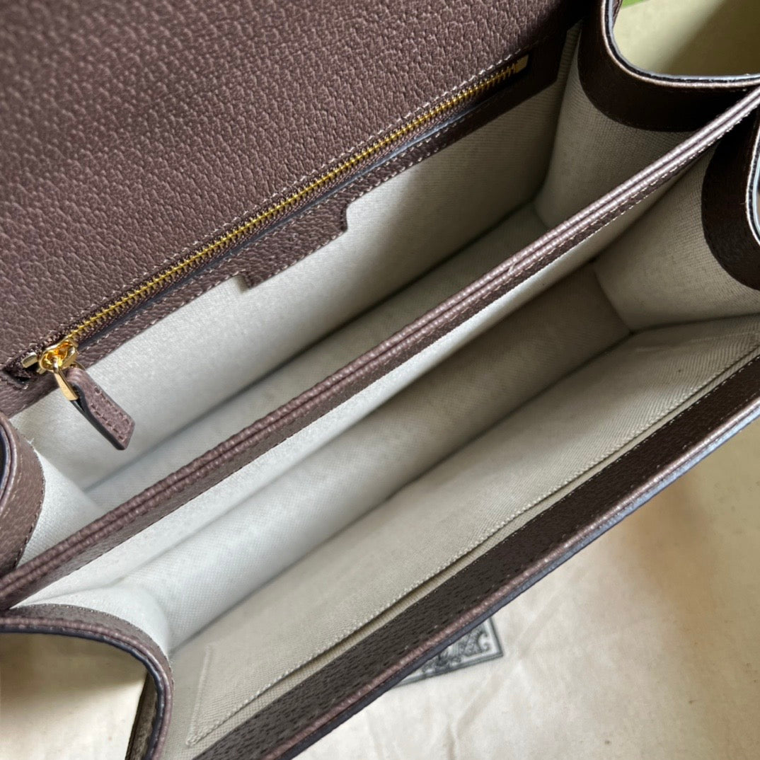 [TOP] GUCCI G*G Ophidia Small Top Handle Bag 25×17.5×7cm - Brown