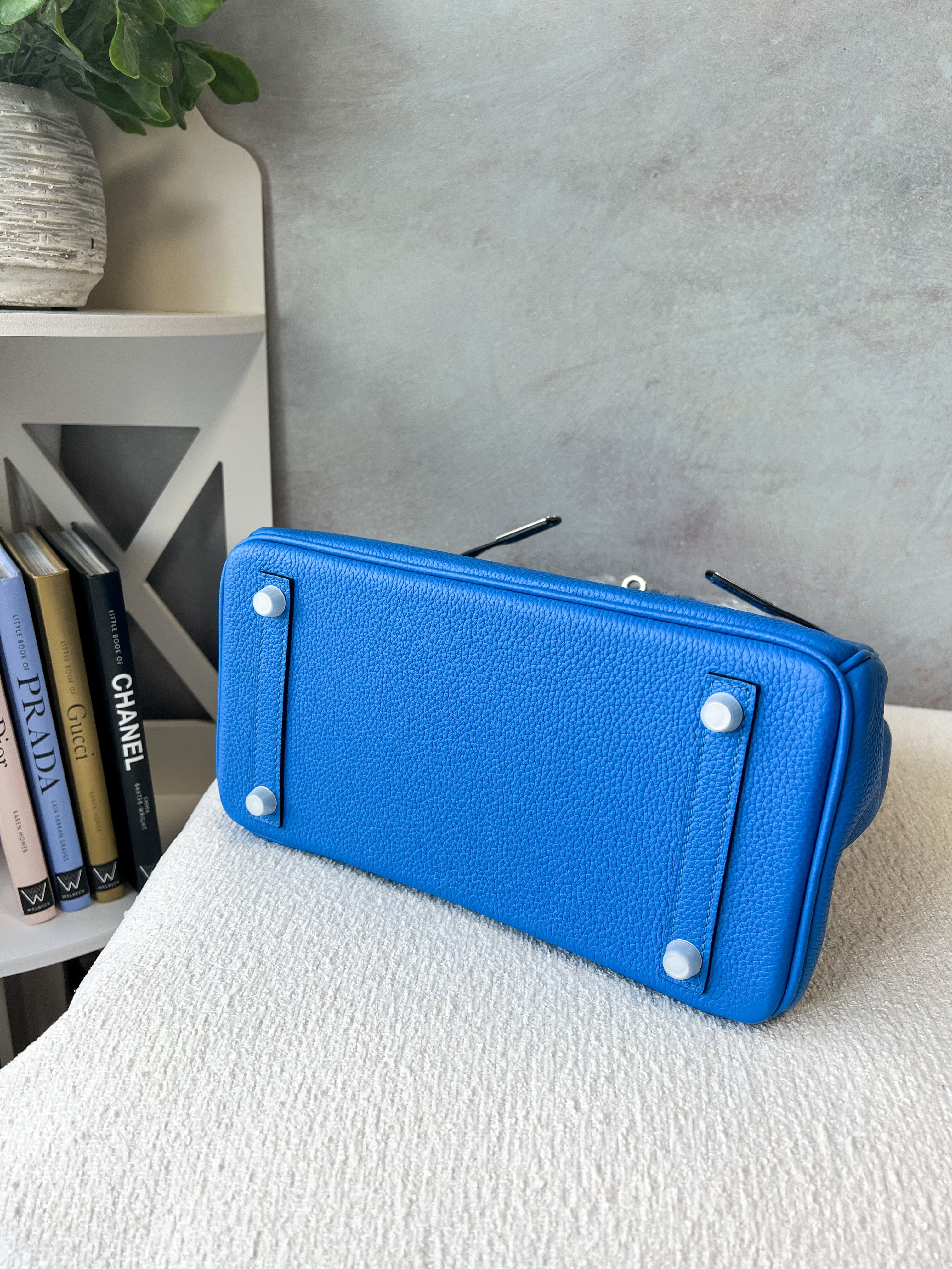 [TOP] HERMES Birkin Togo Leather 25cm - Blue & PHW