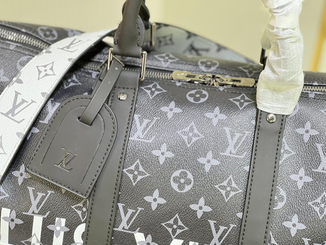 [TOP] Louis Vuitton LV Keepall Travel Bag 50x29x23cm-Black and White