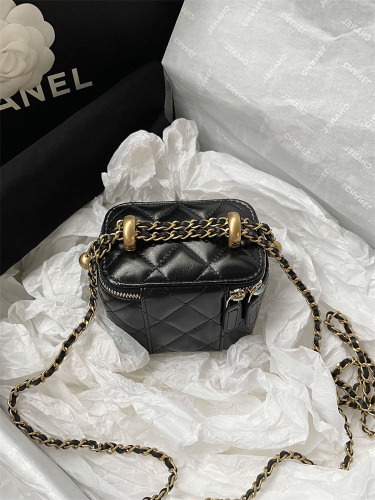 [TOP] CHANEL Mini Vanity Case Perfect Fit Bag - Black