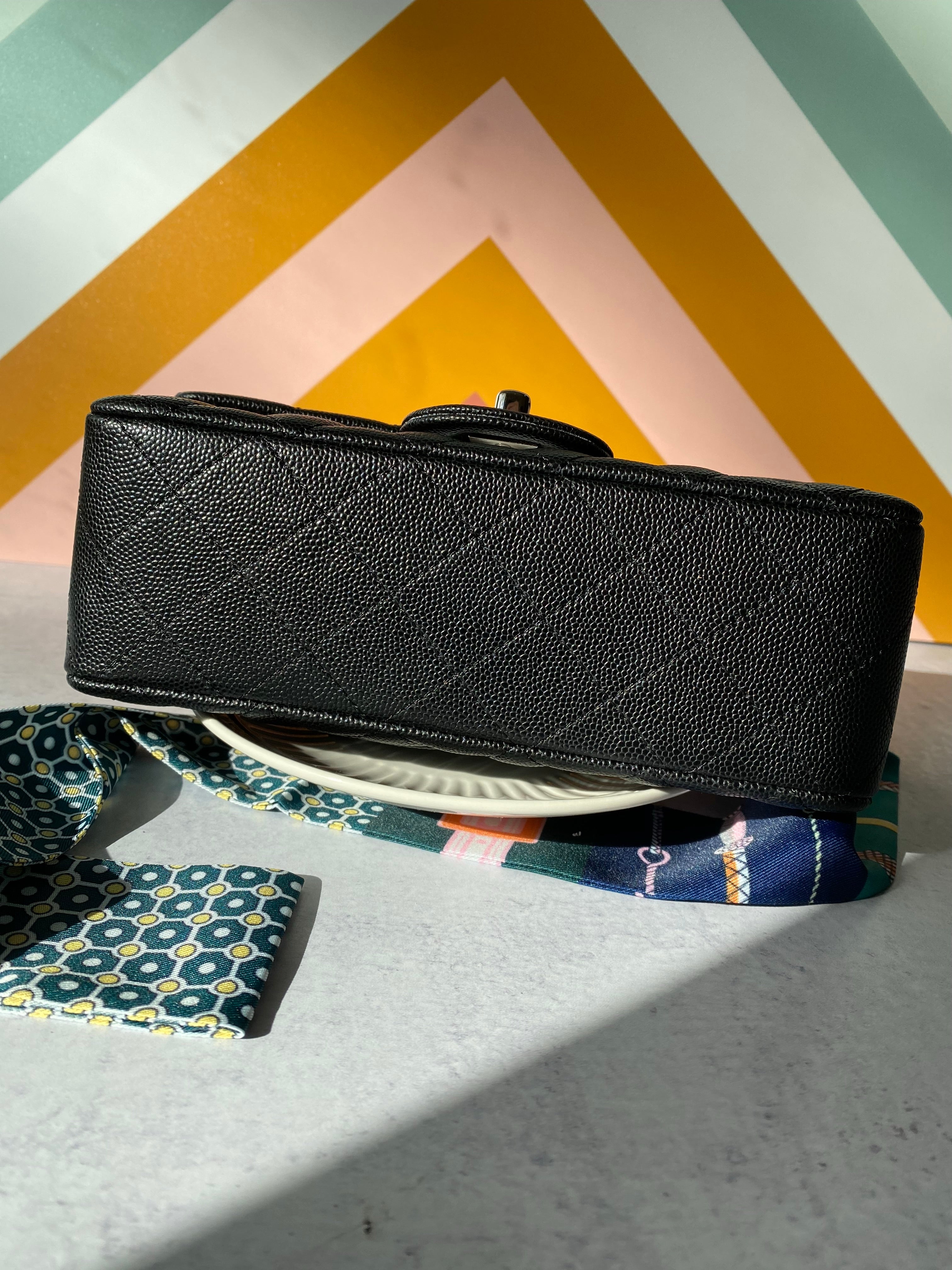 [TOP] CHANEL Classic Flap Bag Caviar Mini 20cm - Black & SHW