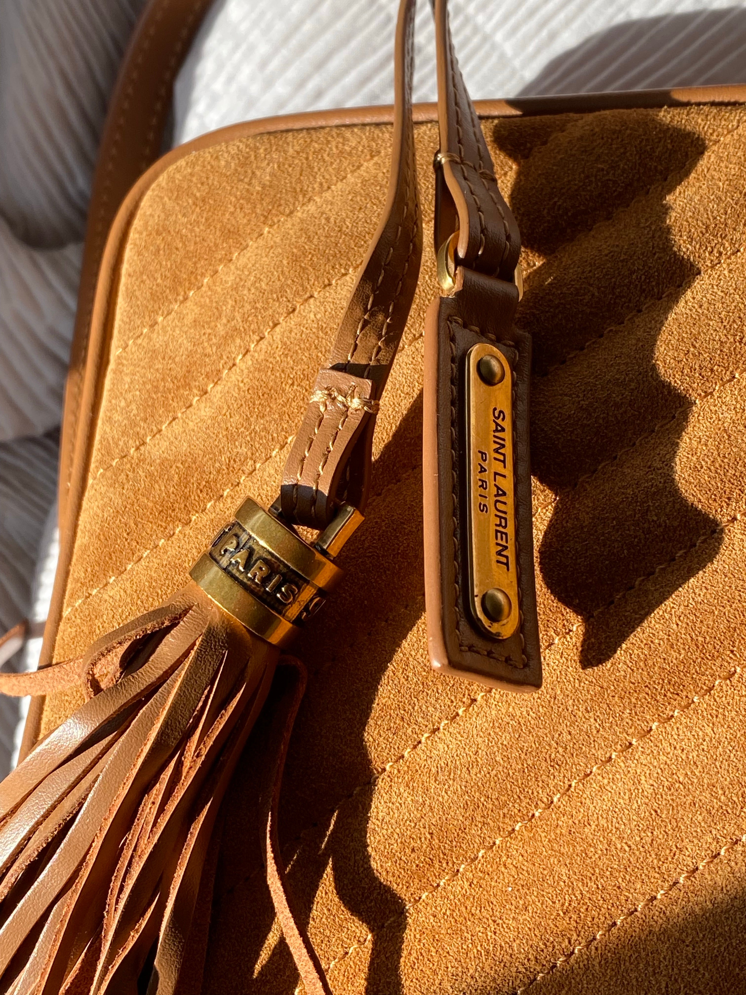 [TOP] Yves Saint Laurent YSL Loulou Camera Bag in Quilted Suede 23.5*16*7CM- BROWN