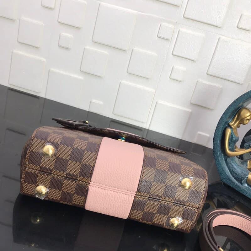 [TOP] Louis Vuitton LV L*V Magnolia Damier Ebene Canvas Bond Street 17× 24×9 cm - Pink
