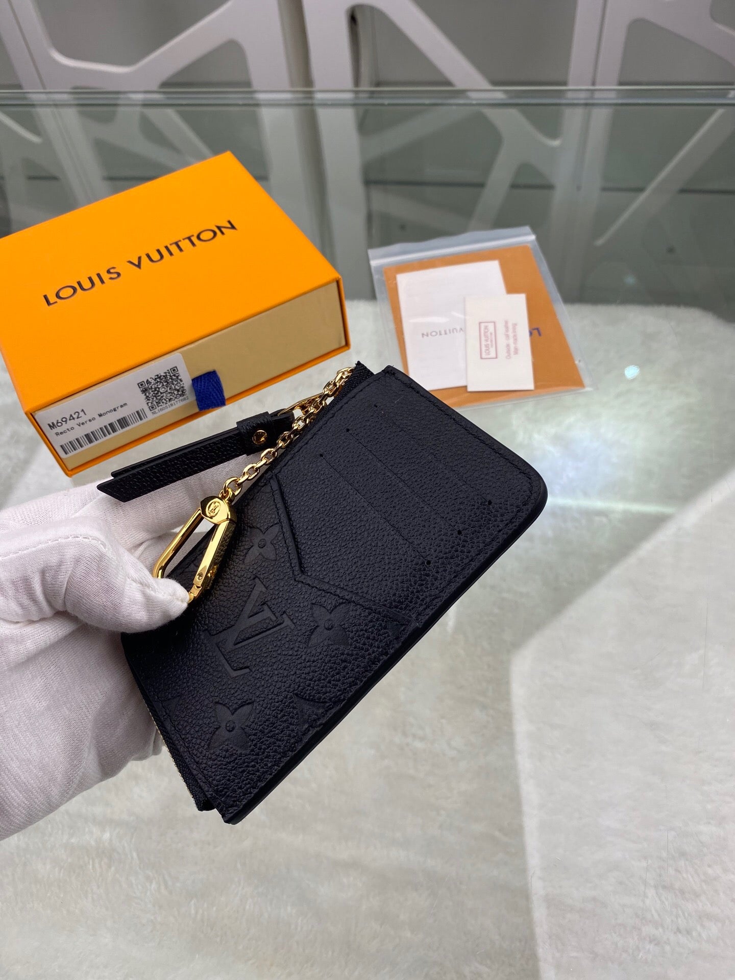 [TOP] Louis Vuitton LV LV Compact Empreinte Wallet - Black