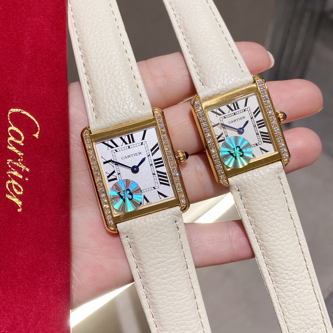 [TOP] Cartier TankSolo Watches  - White