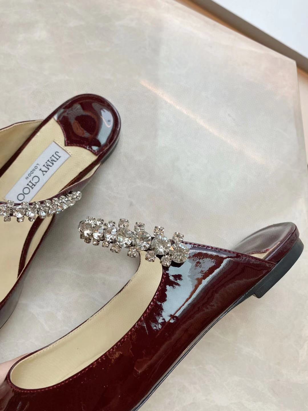 [TOP] Jimmy Choo Bing Flat Crystal - 4 Colours