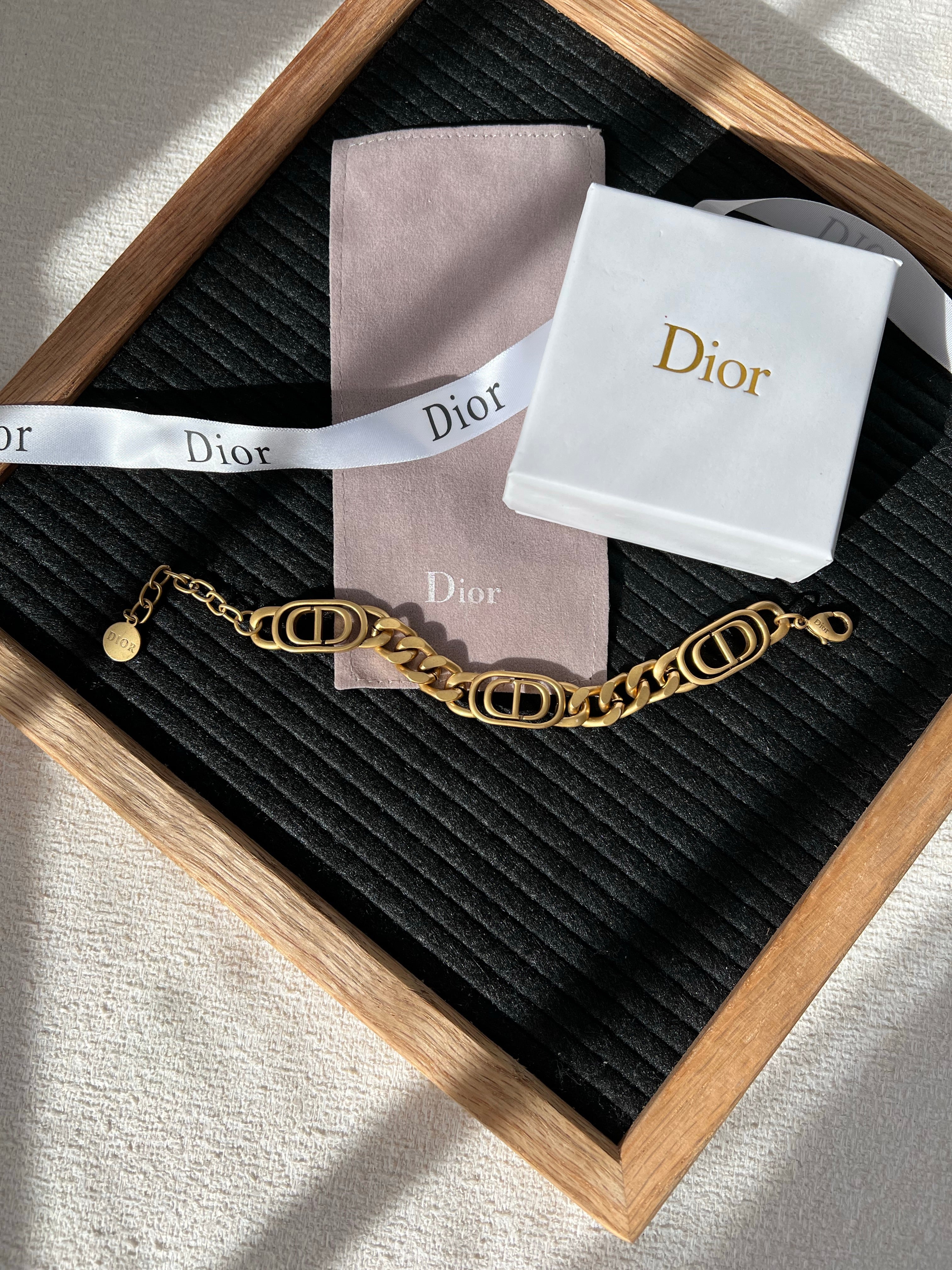 [TOP] Christian Dior Brass Bracelet - Gold