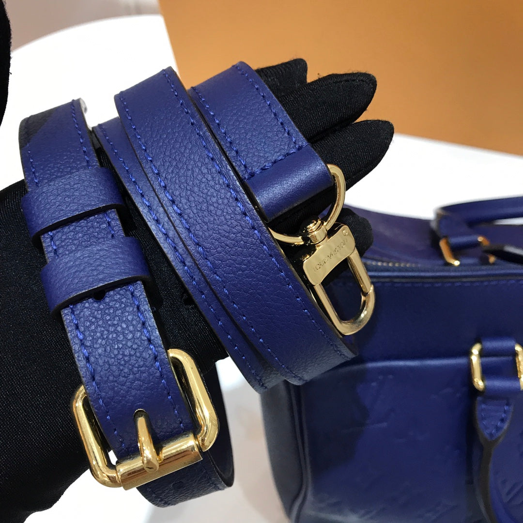 [TOP] Louis Vuitton LV L*V Speedy 30 Empreinte Leather - Dark Blue