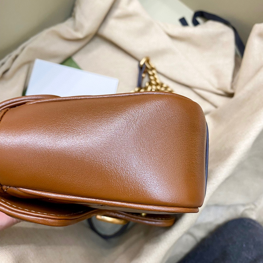 [TOP] GUCCI Marmont Bag Mini 22cm - Brown