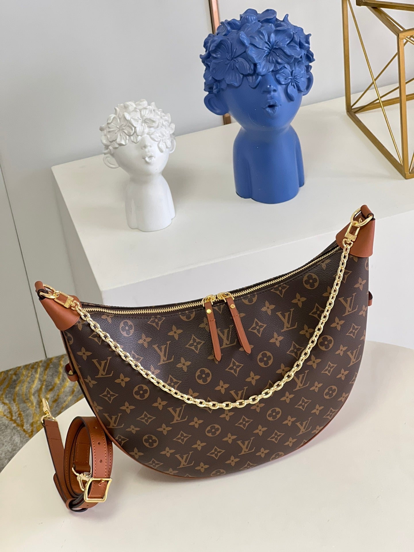 [TOP] Louis Vuitton LV Loop GM Hobo Monogram Bag 38×30×10 cm-Brown