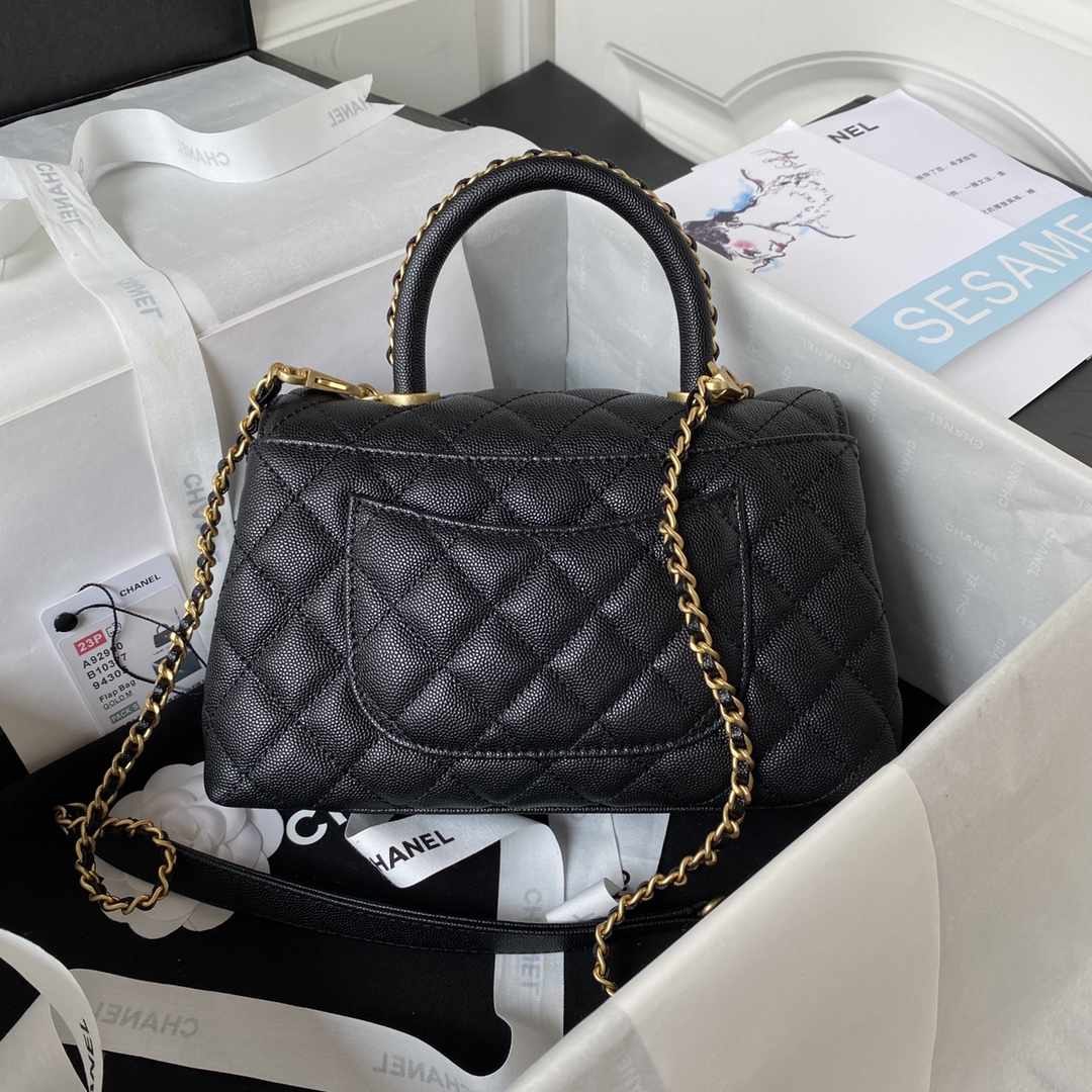 [TOP] CHANEL CoCo Handle Bag 19cm/23cm - GHW - Black/White