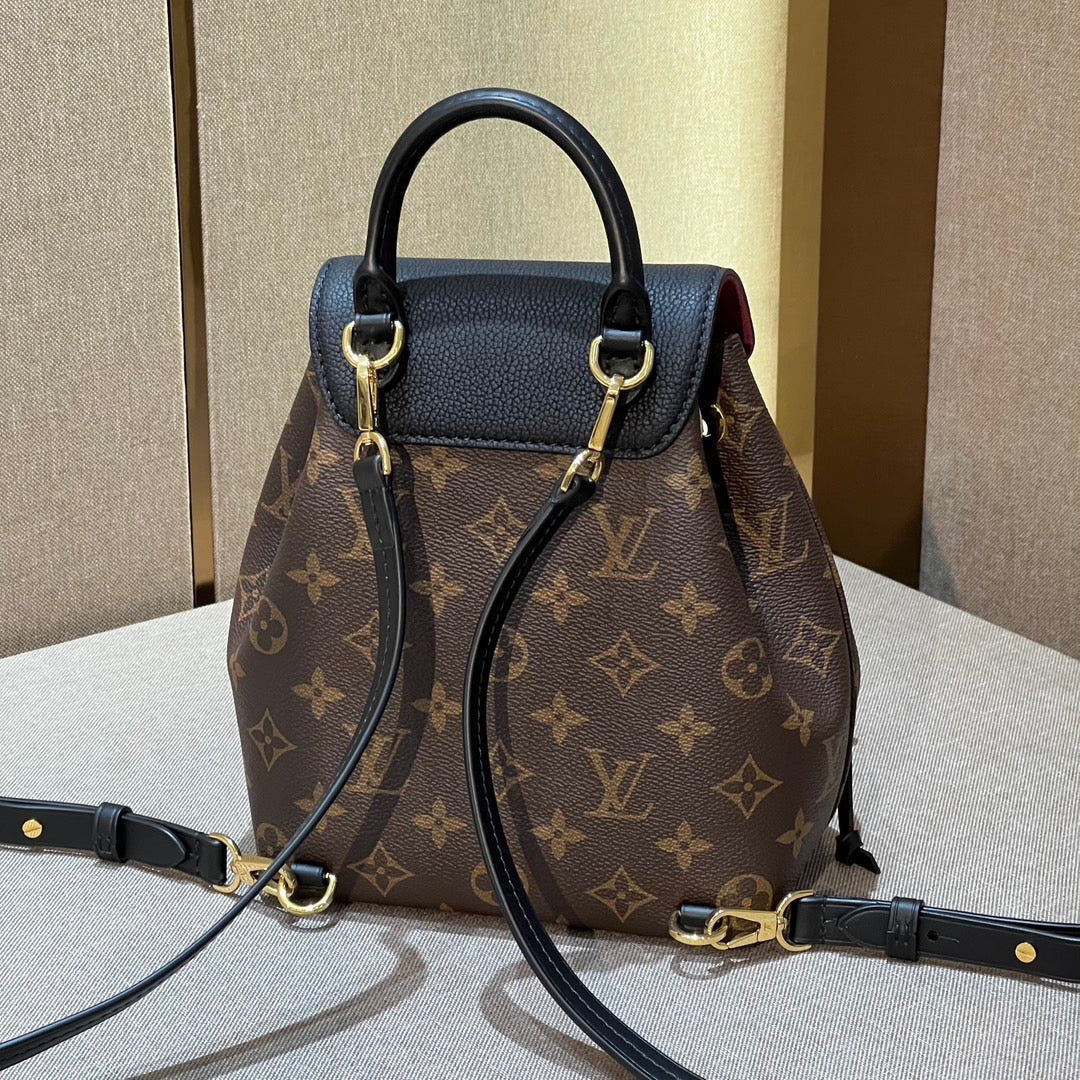 [TOP] Louis Vuitton LV L*V Montsouris Monogram BB Backpack 17/20/10.5cm - Black