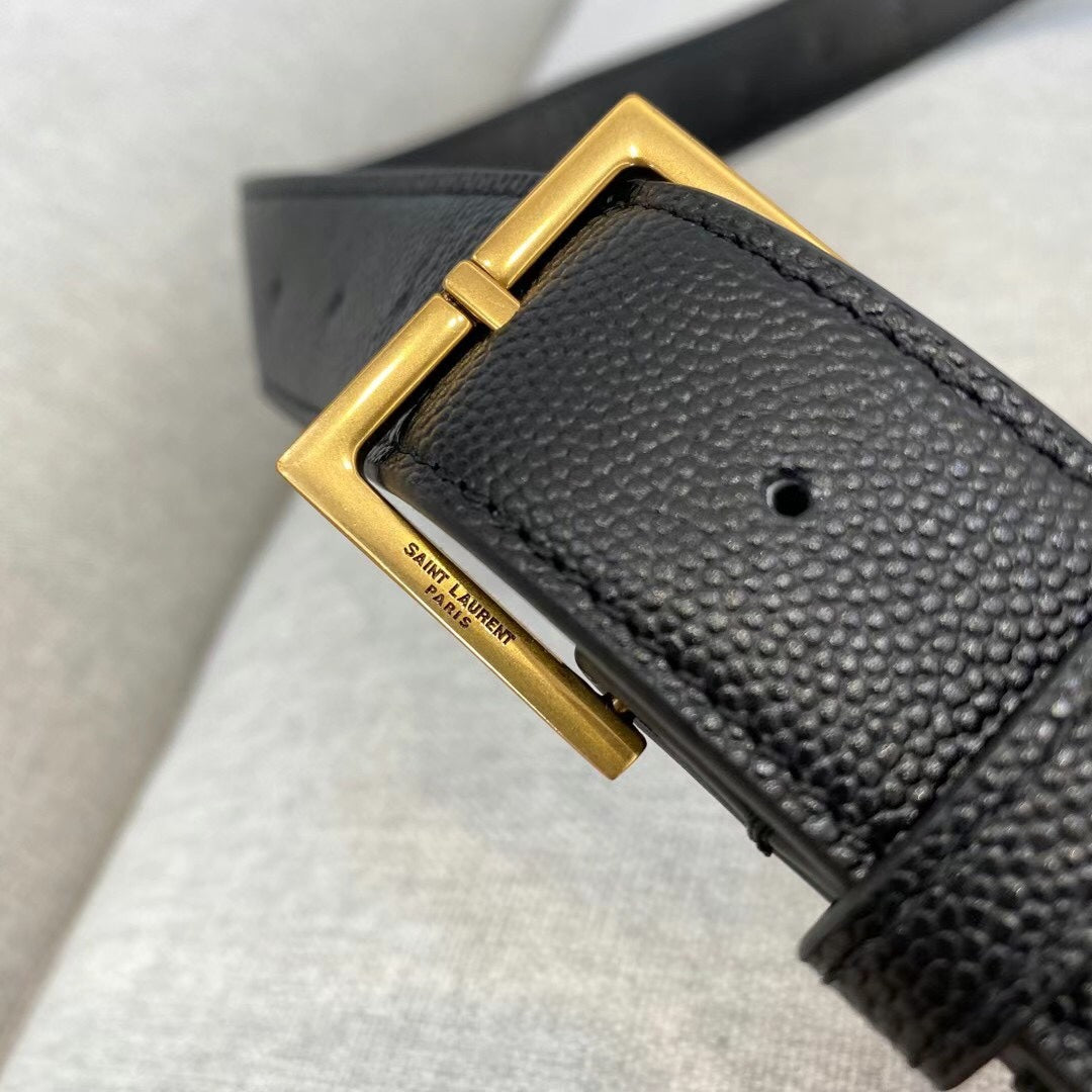 [TOP] Yves Saint Laurent YSL Monogram Belt Bag Caviar Skin - Black w GHW