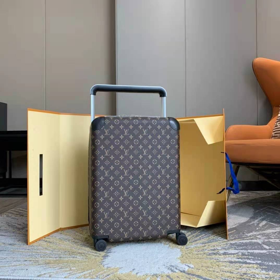 [TOP] Louis Vuitton LV Monogram 55  4 Wheeled Rolling Cary On Luggage - Black