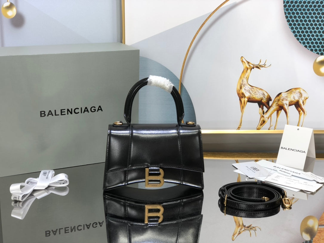 [TOP] BALENCIAGA Hourglass XS Bag 19cm - Black