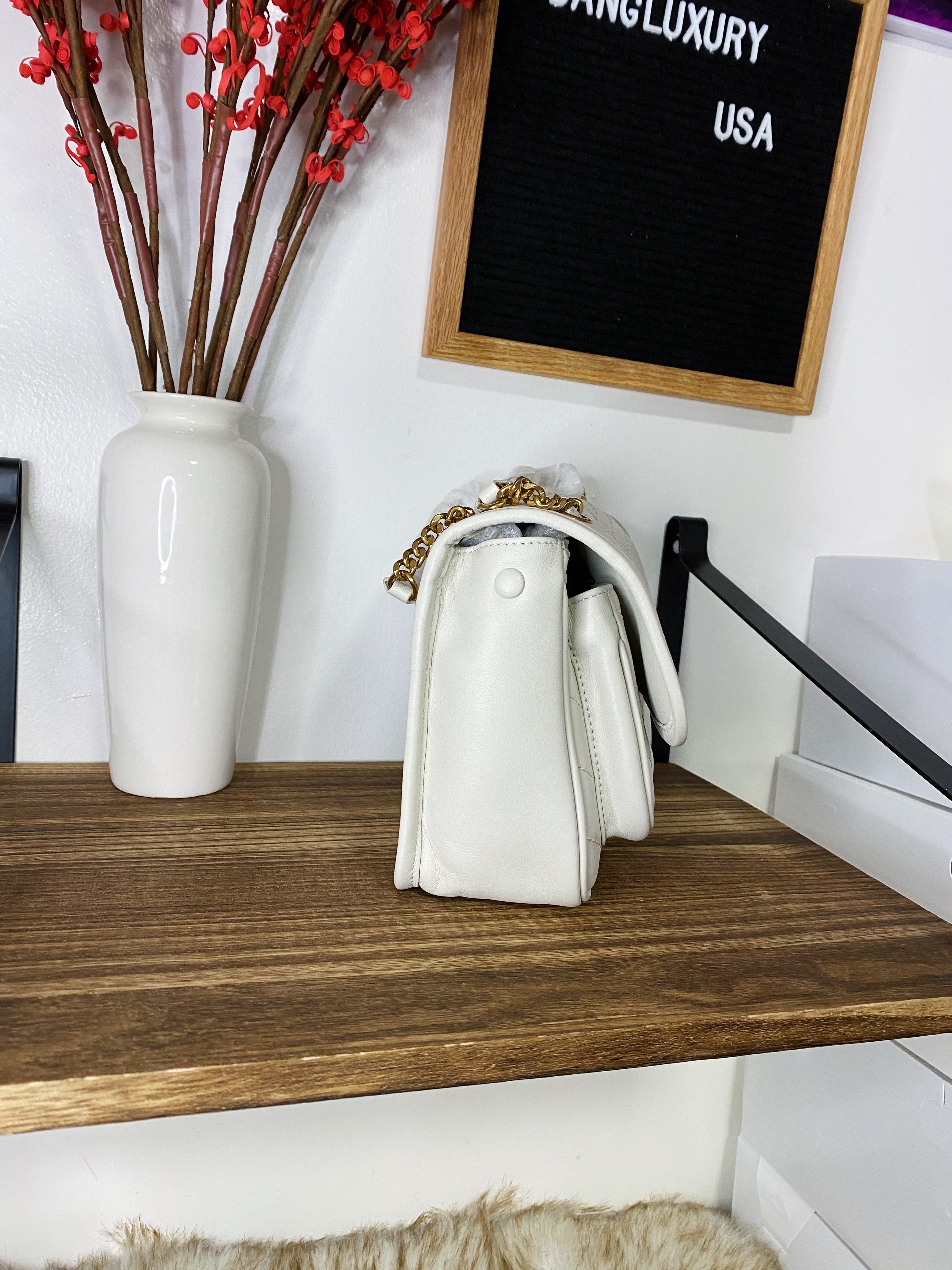 [TOP] Yves Saint Laurent YSL Nikki Small - OFF WHITE