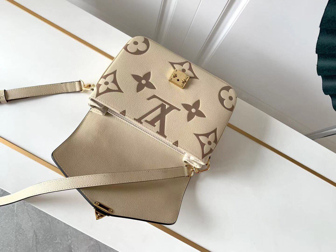 [TOP] Louis Vuitton LV Metis Giant Monogram Empreinte 2 Tones 25X19X7cm- White