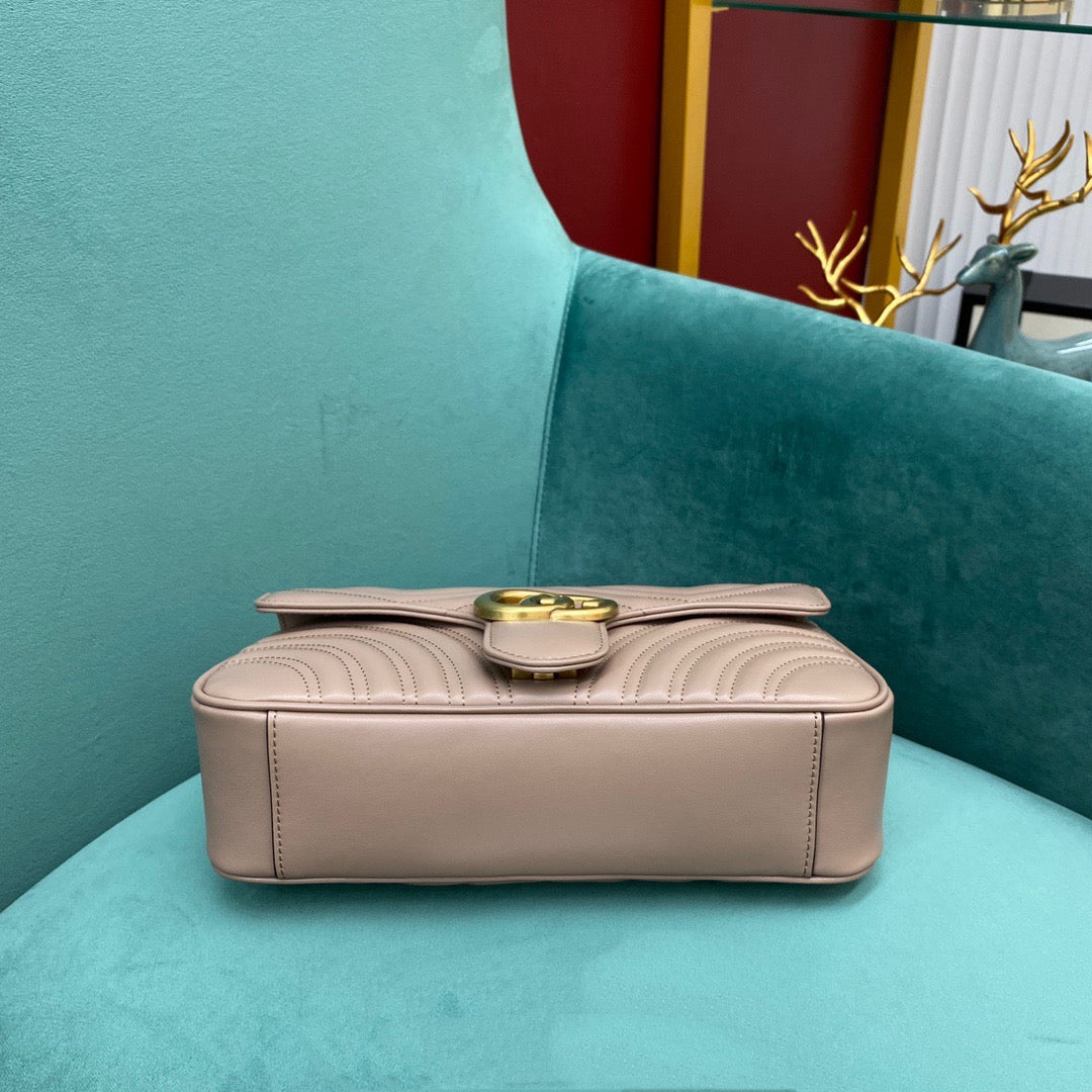 [TOP] GUCCI GG Marmont Bag Matelasse Mini 22cm - Dusty Rose