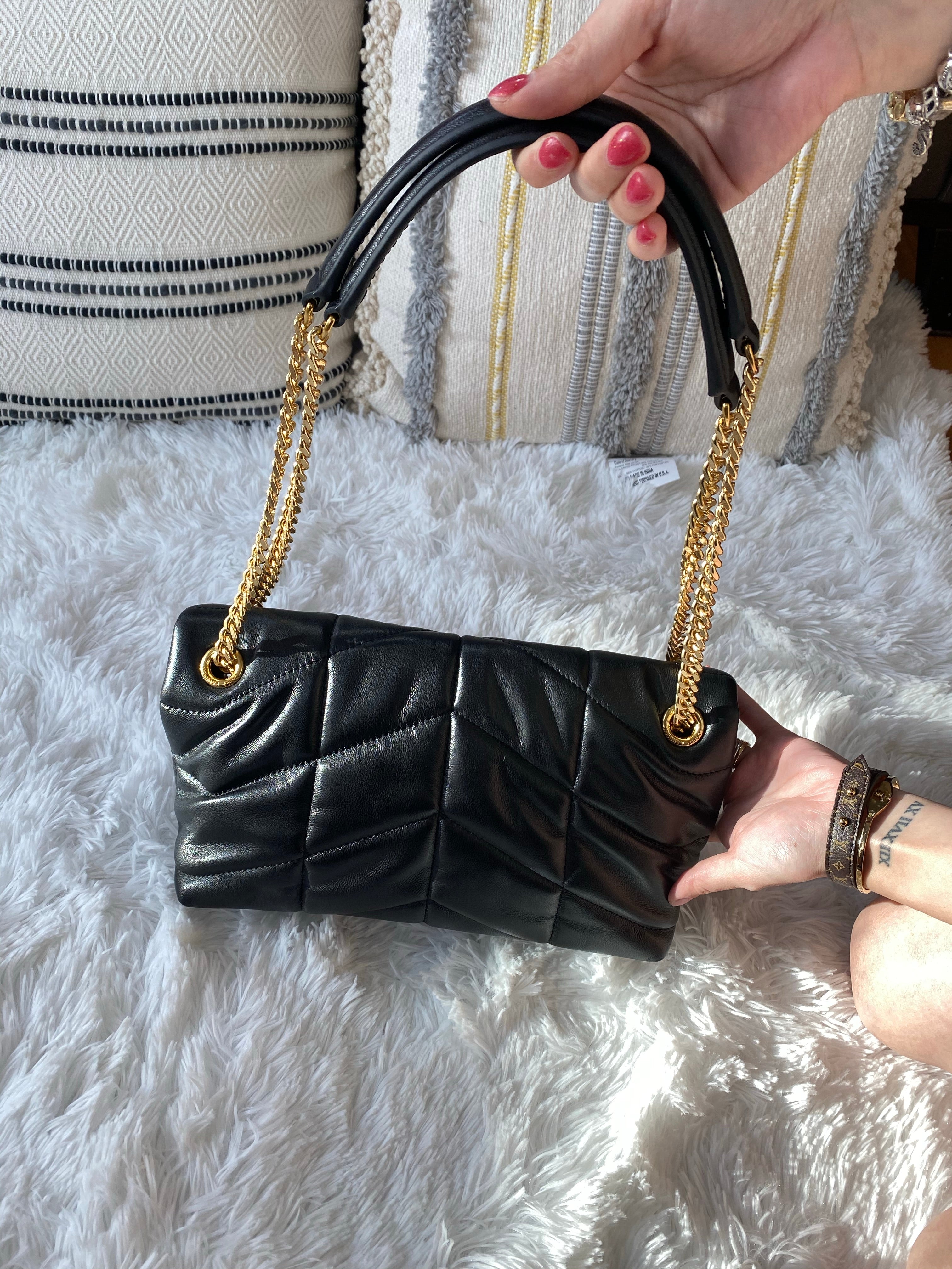 [TOP] Yves Saint Laurent YSL Loulou Puffer Small - Black