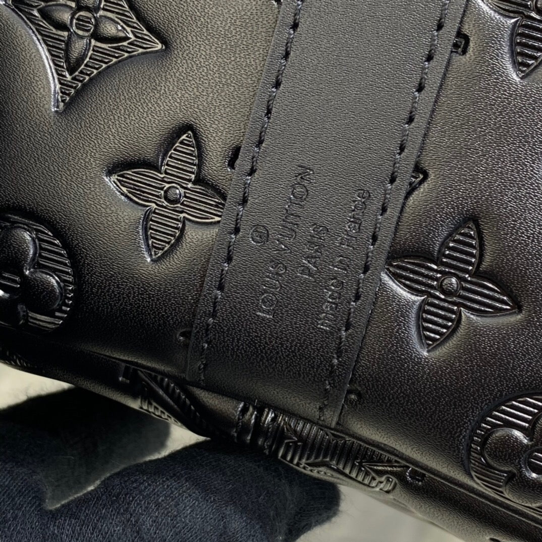 [TOP] Louis Vuitton LV Loui$ Vu!tt0n Keepall Travel Bag 50cm - Shadow Empreinte Black