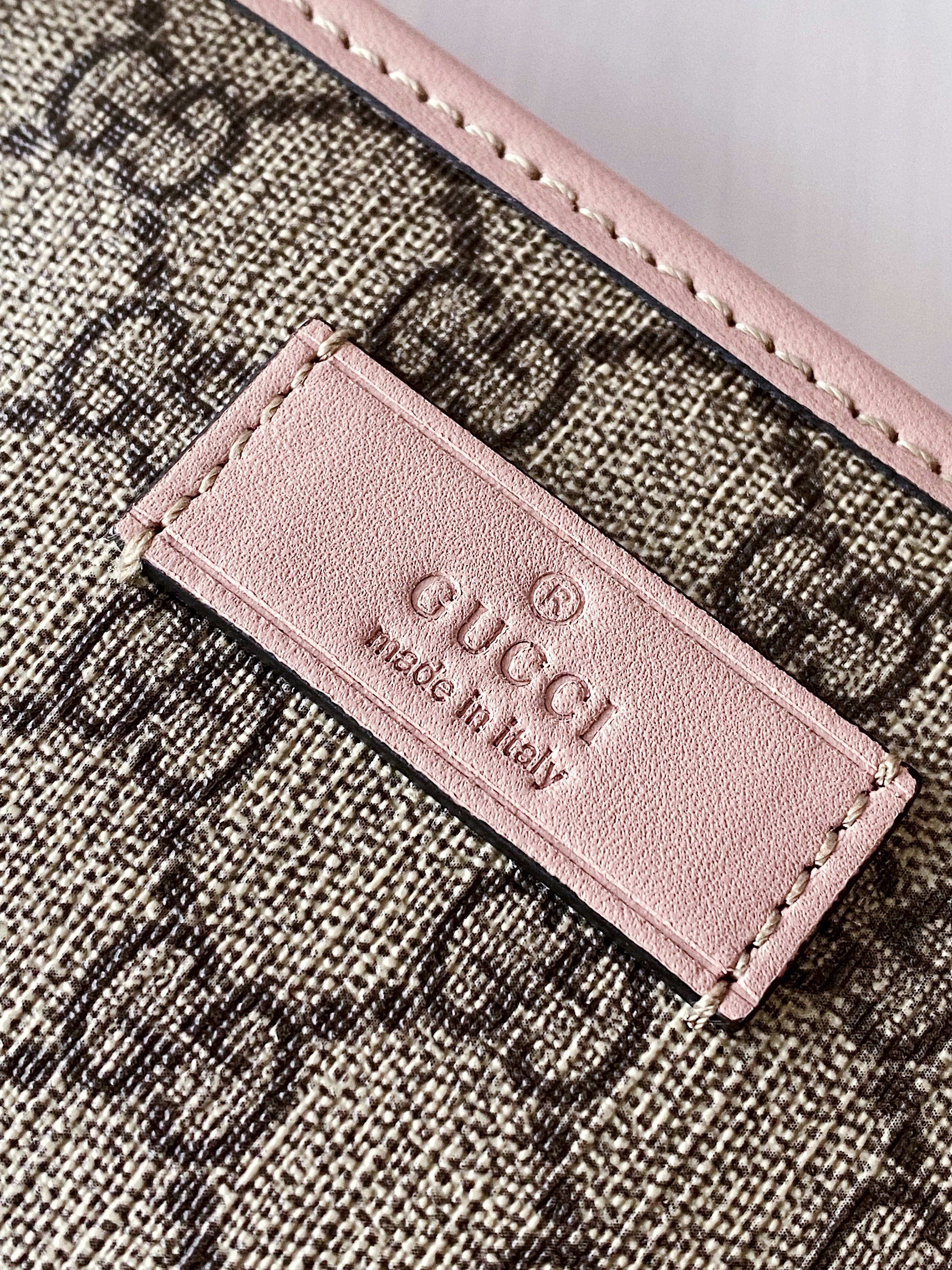 [TOP] GUCCI Supreme Tote Zipper Bag 38x28x11cm - Pink