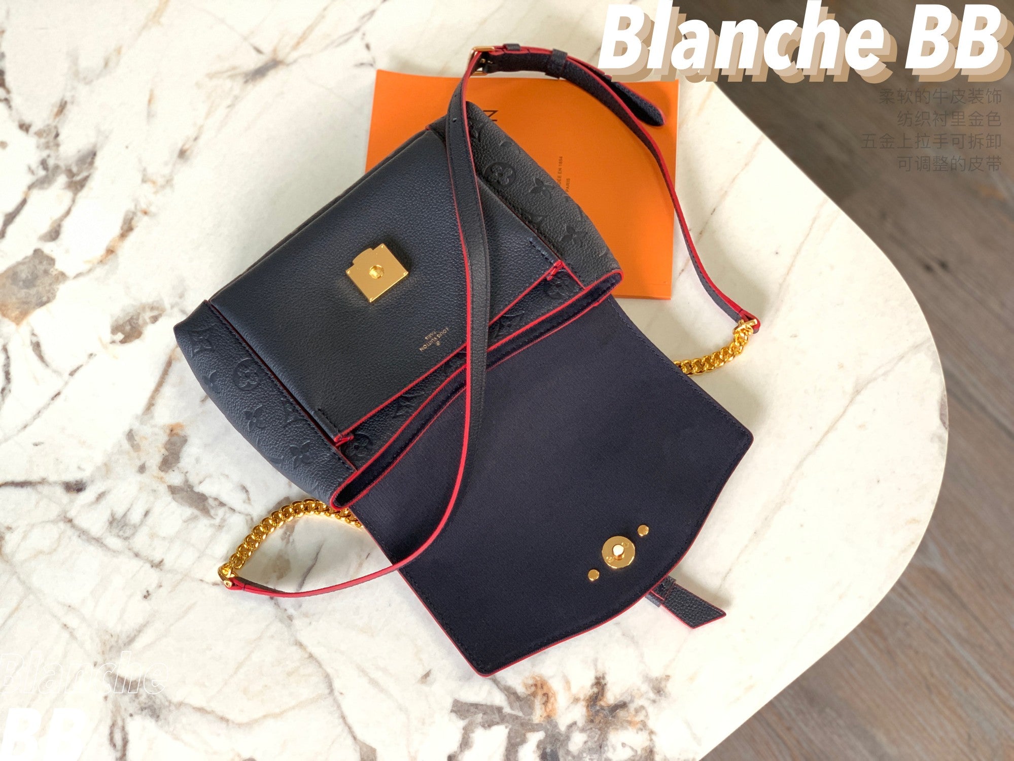 [TOP] Louis Vuitton LV L*V Blonche BB Empreinte Bag - Deep Navy Blue