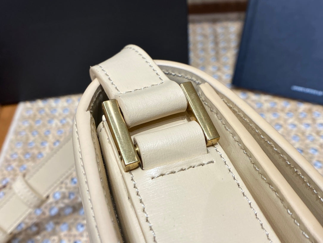 [TOP] Yves Saint Laurent YSL Solferino Small Shoulder Bag - Beige