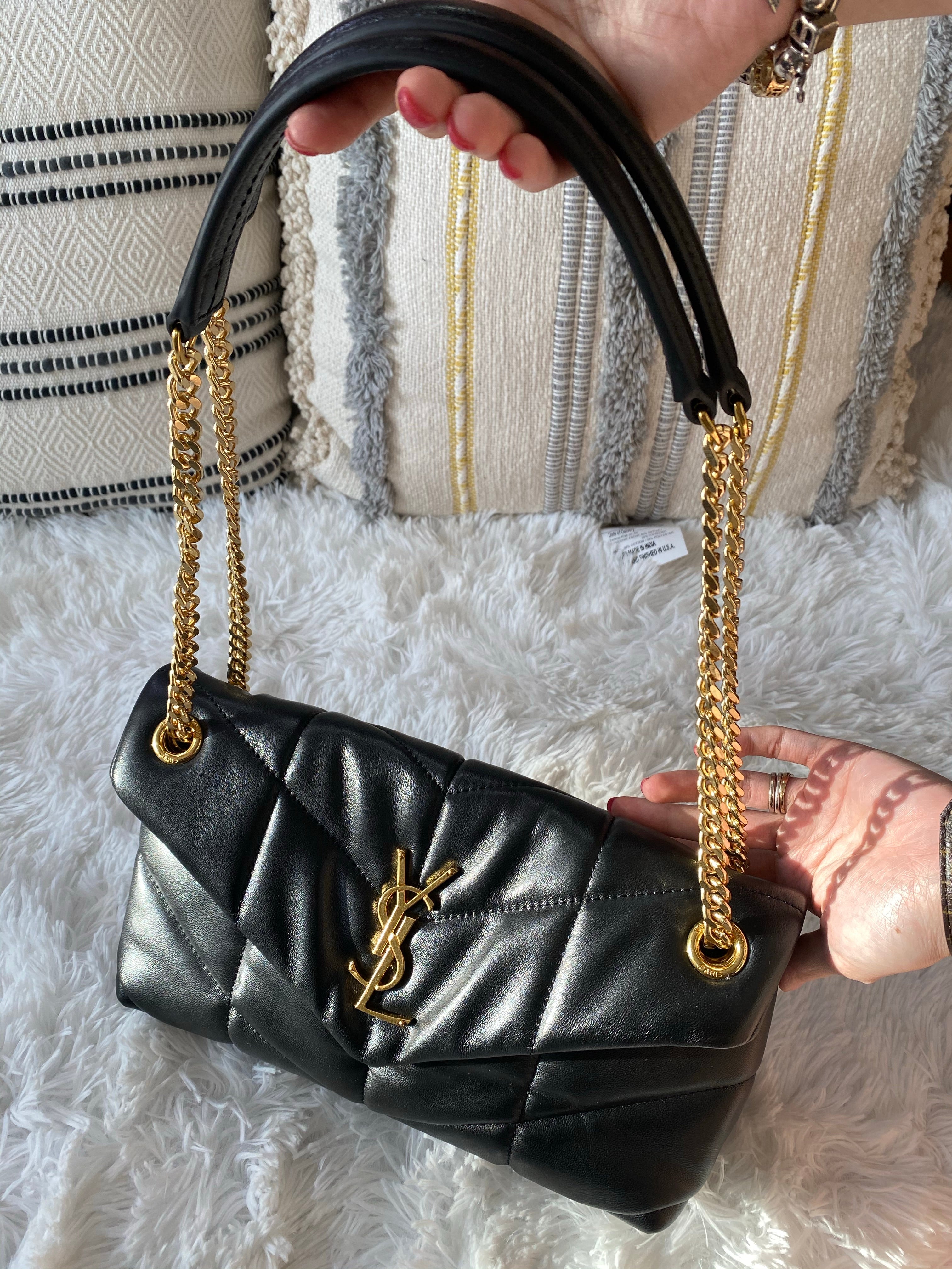 [TOP] Yves Saint Laurent YSL Loulou Puffer Small - Black