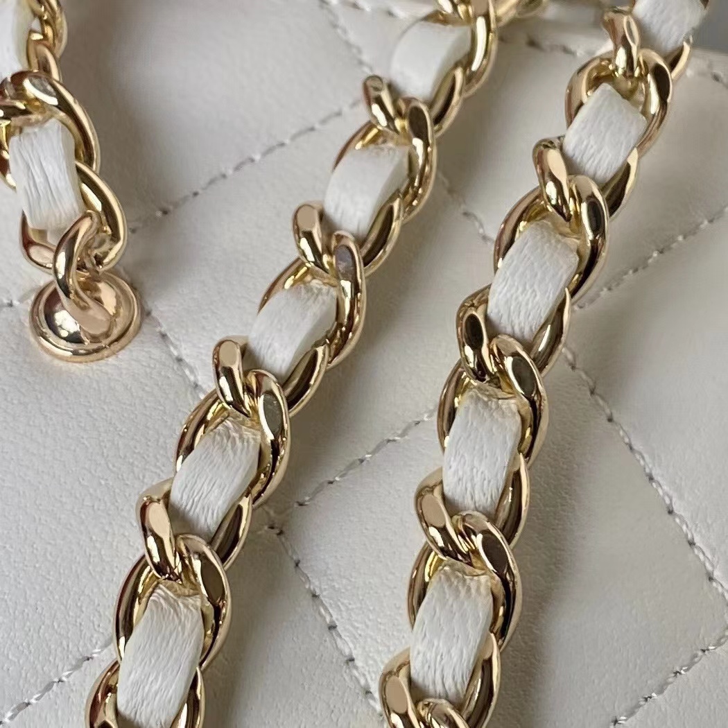 [TOP] CHANEL Vanity Case Lambskin 8.5*11*7cm -Black & White-GHW-2 colours