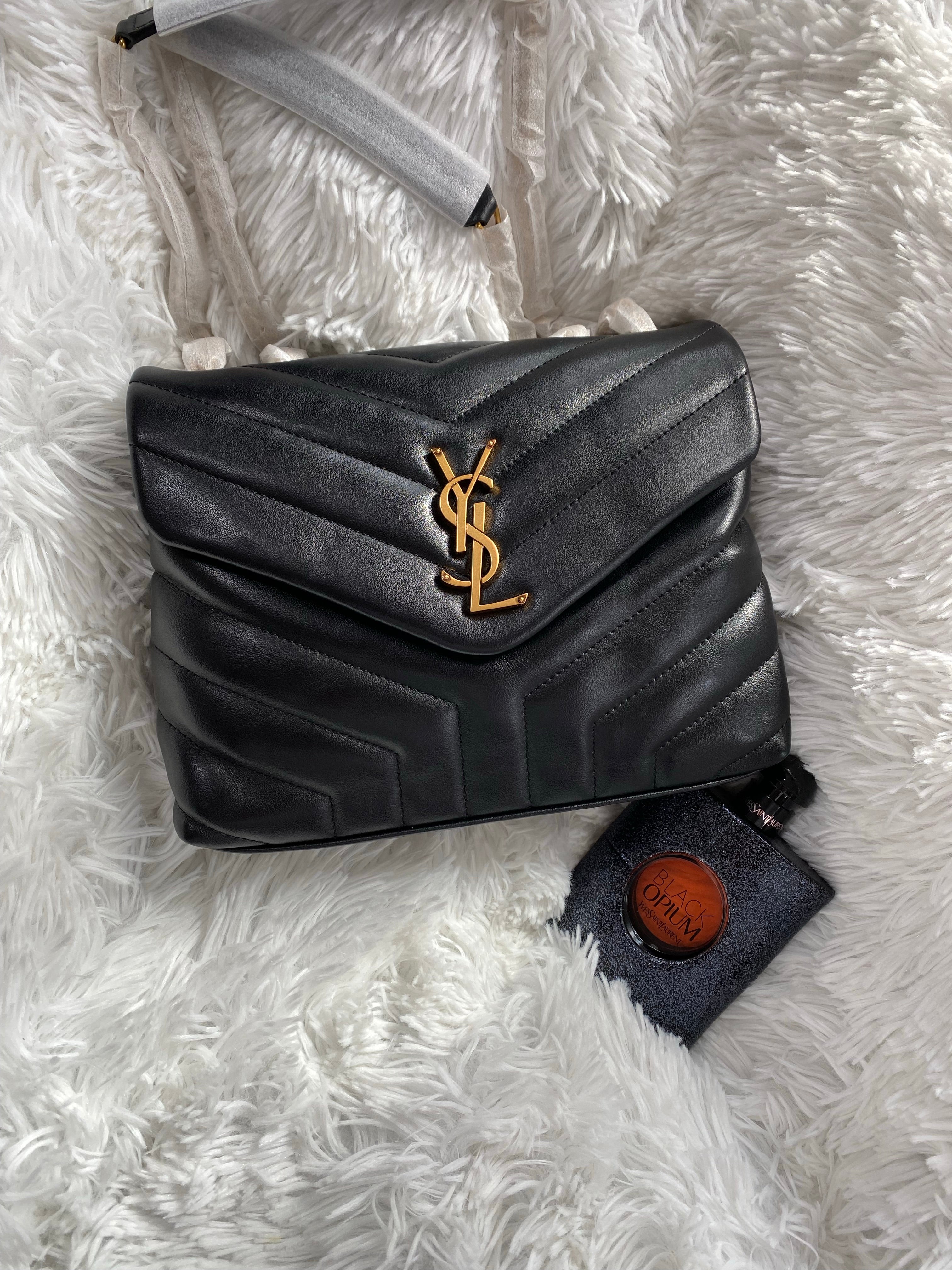 [TOP] Yves Saint Laurent YSL LouLou Medium Bag 25cm - Black With GHW
