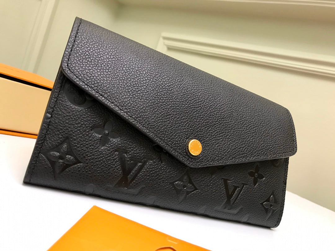 [TOP] Louis Vuitton LV  Sarah Empreinte Wallet 19 x 10 x 2 cm- Black