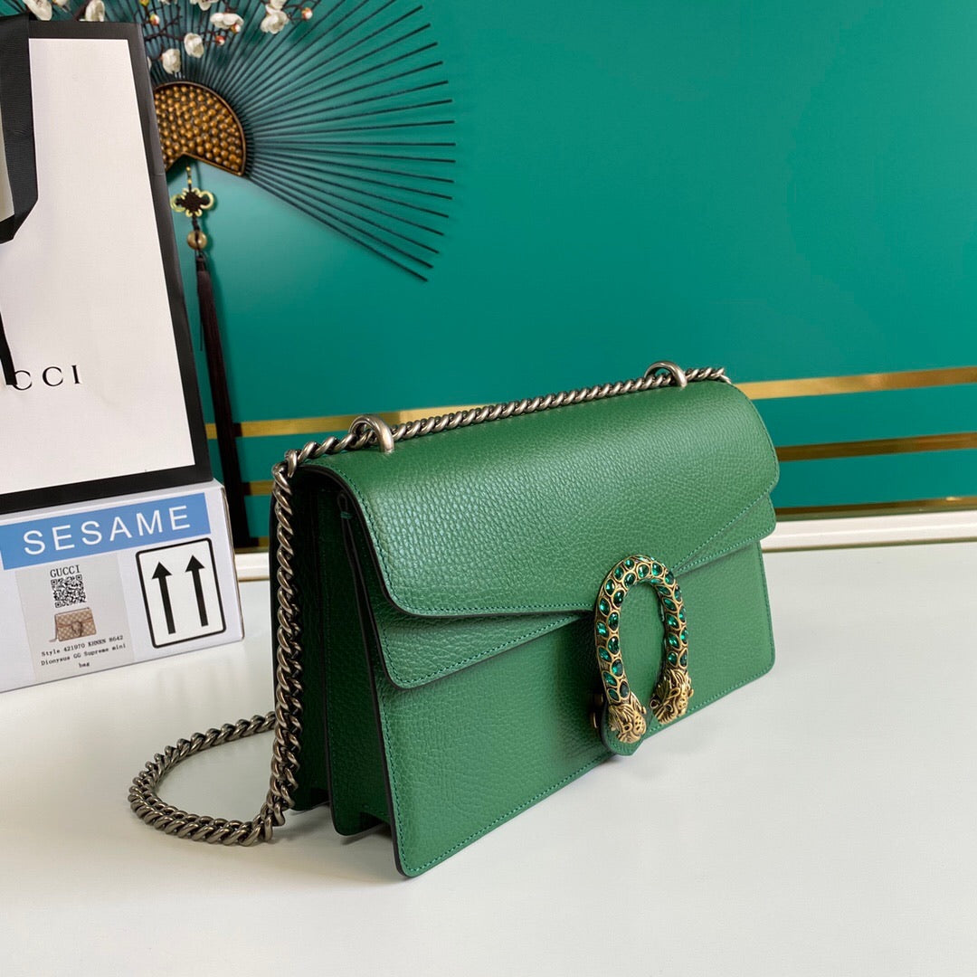 [TOP] GUCCI Dionysus Bag Crystal-embellished Small - GREEN