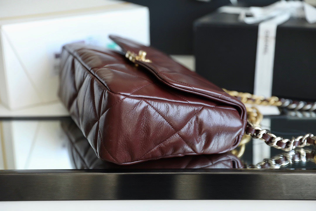 [TOP] CHANEL 19 Bag Medium 30cm - Burgundy