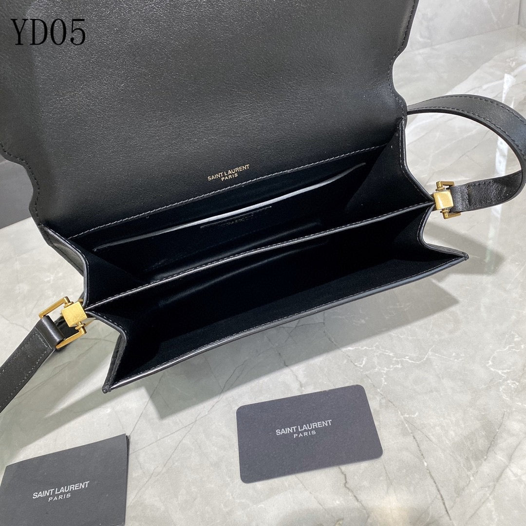 [TOP] Yves Saint Laurent YSL Solferino Small Suede Bag - Black w GHW