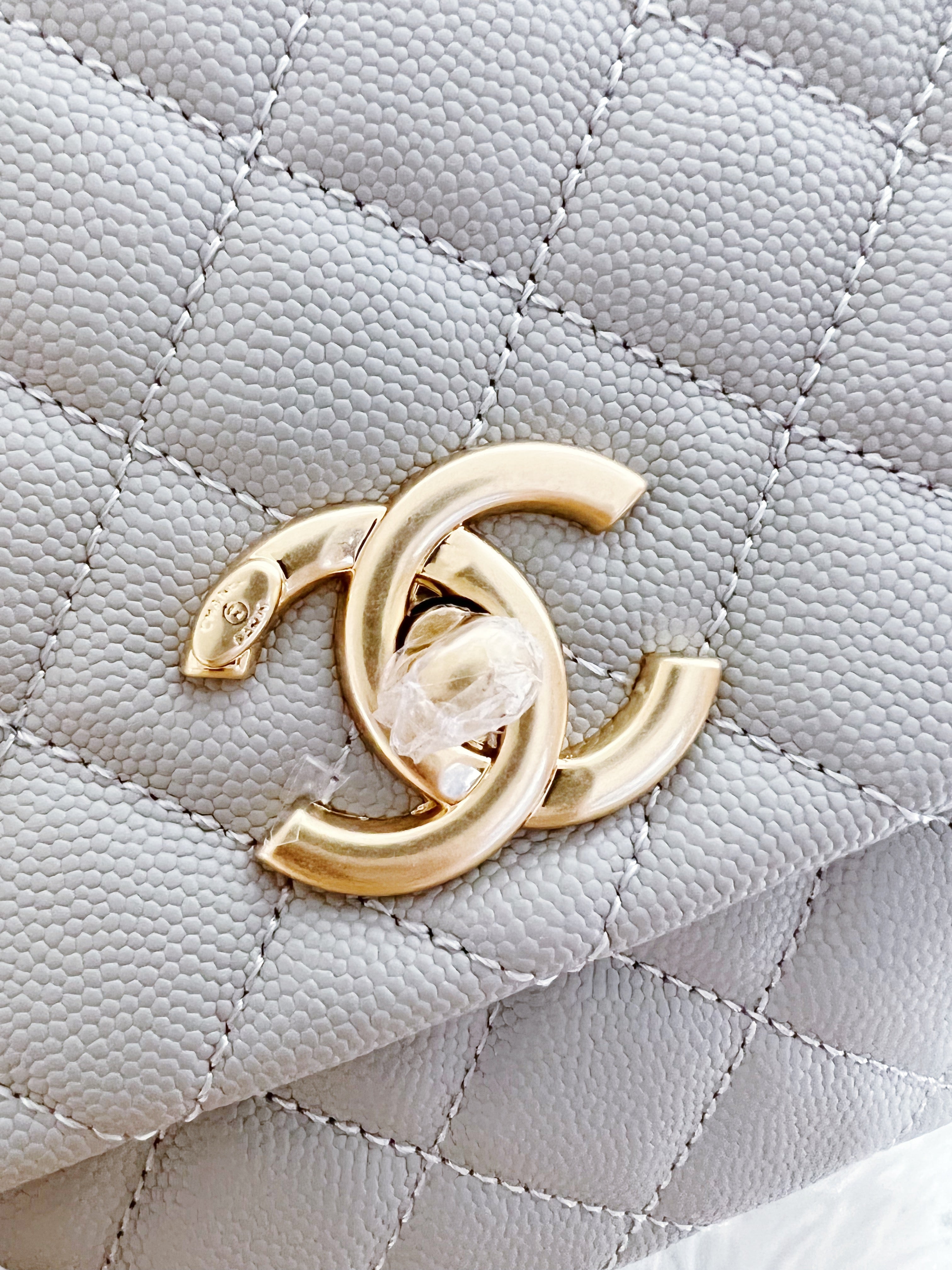 [TOP] Chanel Top Handle Medium Bag 18x29X12CM - Grey & GHW