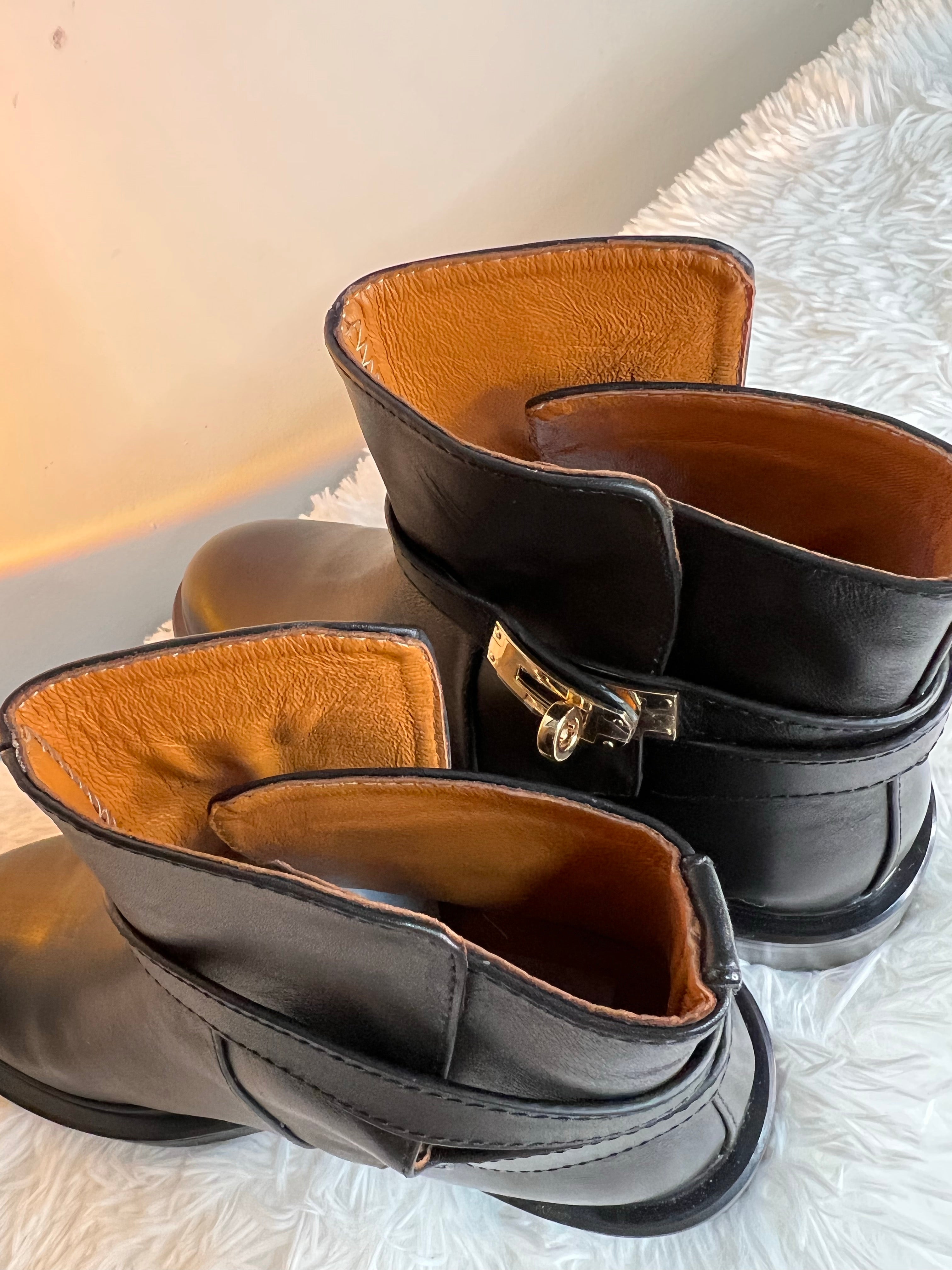 [TOP] HERMES Veo Ankle Boots - Black & GHW