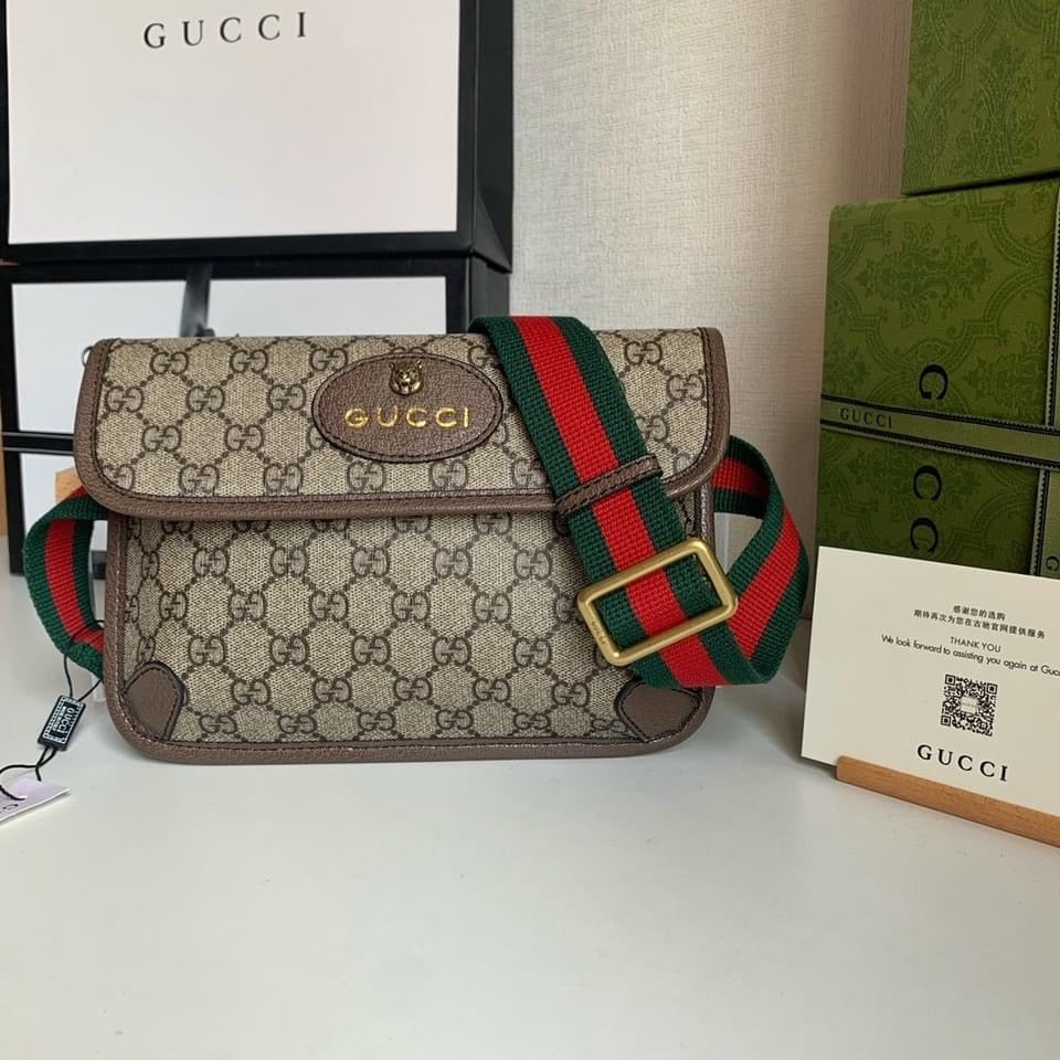 [TOP] GUCCI Neo Supreme Vintage Belt Bag - Brown