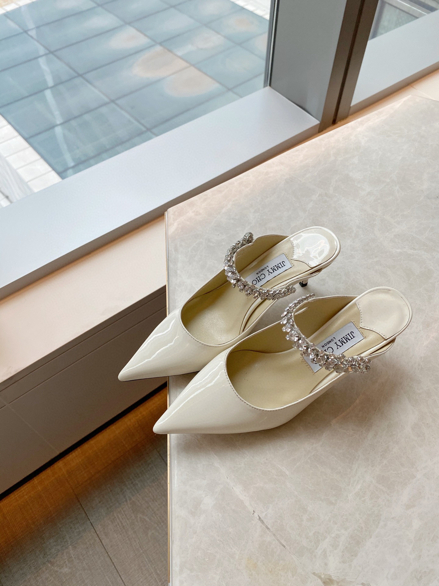 [TOP] Jimmy Choo Bing Heel 6.5cm Crystal Lambskin - 4 Colours