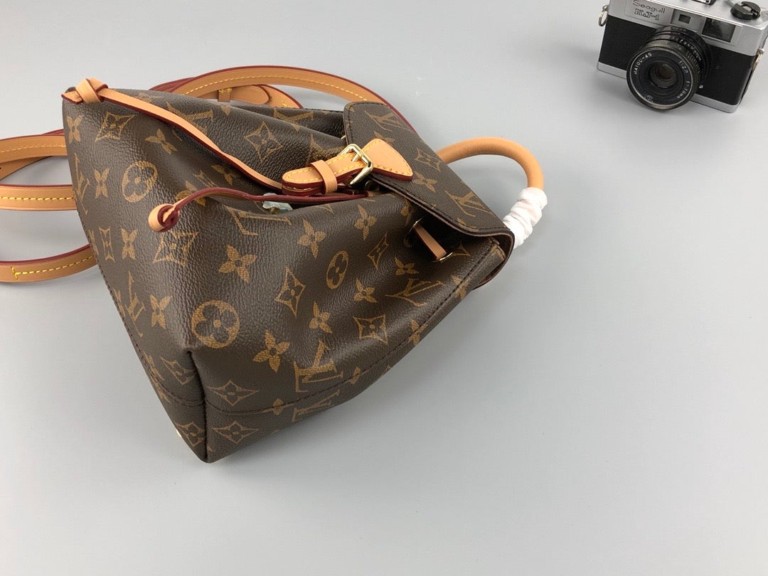 [TOP] Louis Vuitton LV Montsouris Mini BB Monogram Backpack 17×20×10.5CM- Natural