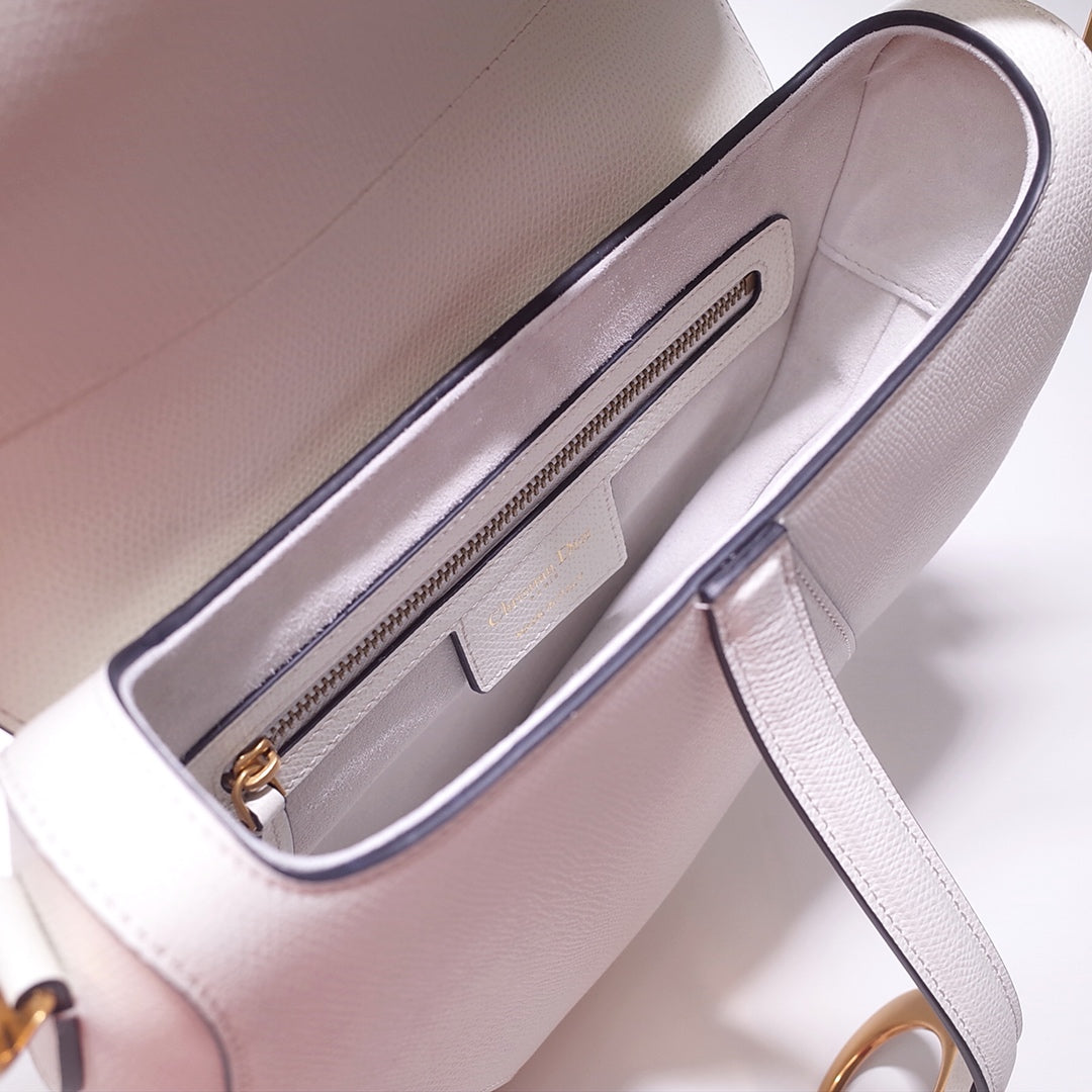 [TOP] Christian Dior Saddle Bag Medium - White