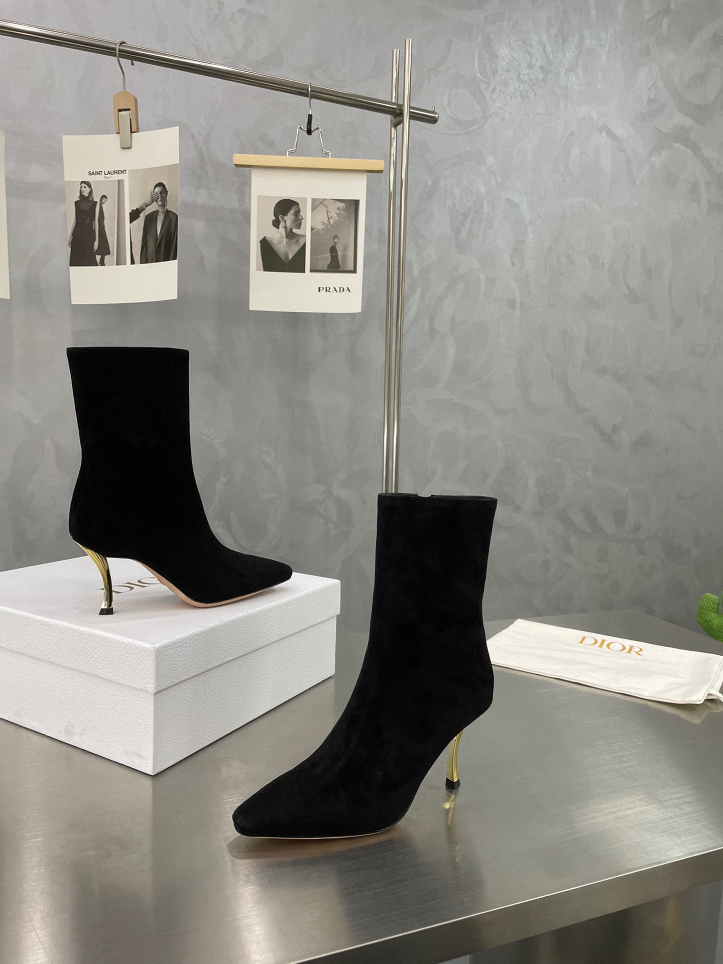 [TOP] Christian Dior Gold Slingheels Boots - Black/White/Brown/Beige