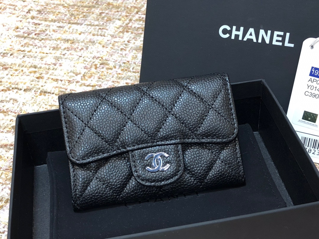 [TOP]CHANEL Classic Flap Cardholder Black 11x7cm - 4 Types