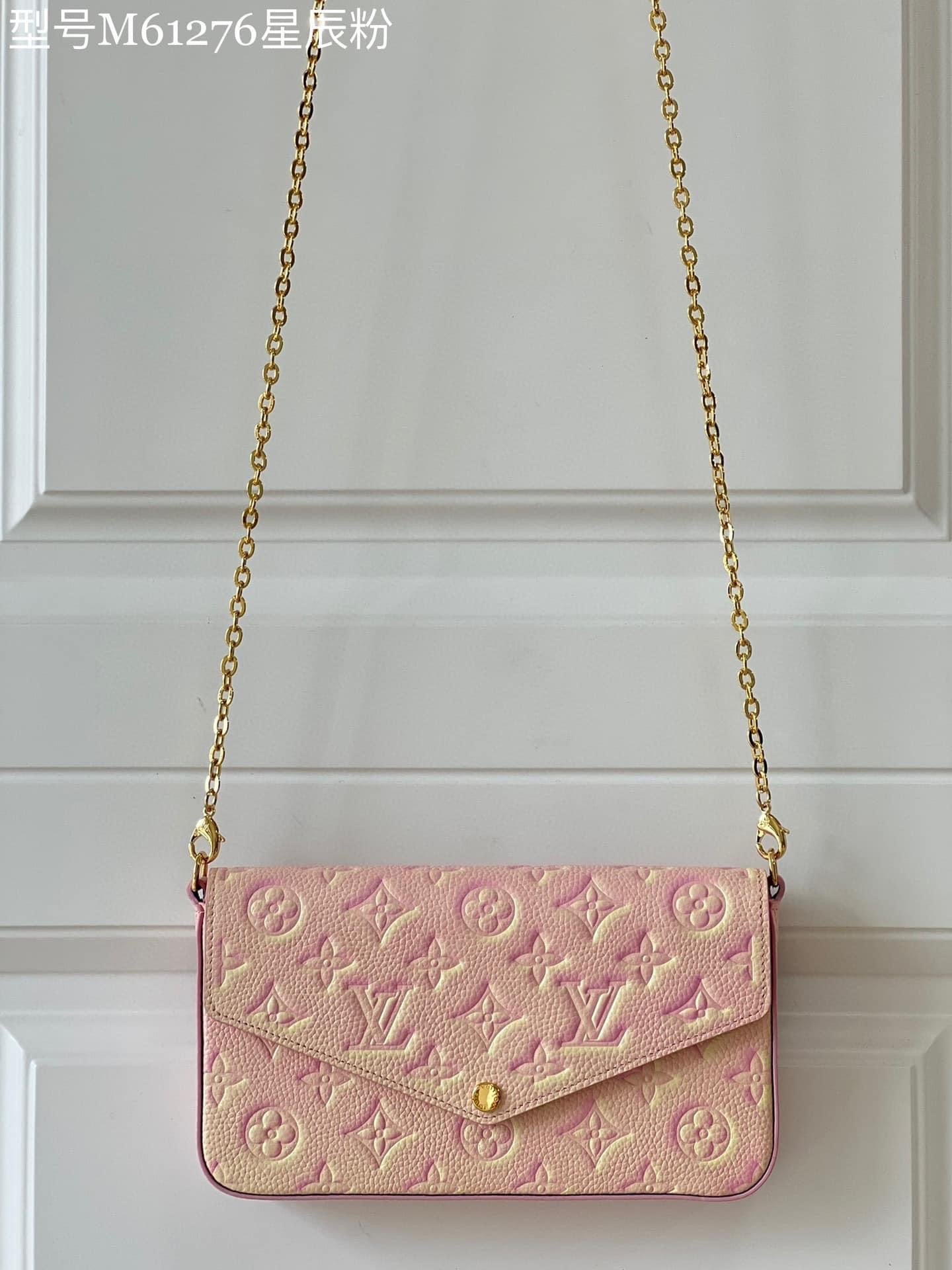 [TOP] Louis Vuitton LV Felicie Empreinte Stardust 21X12X3cm - Pink