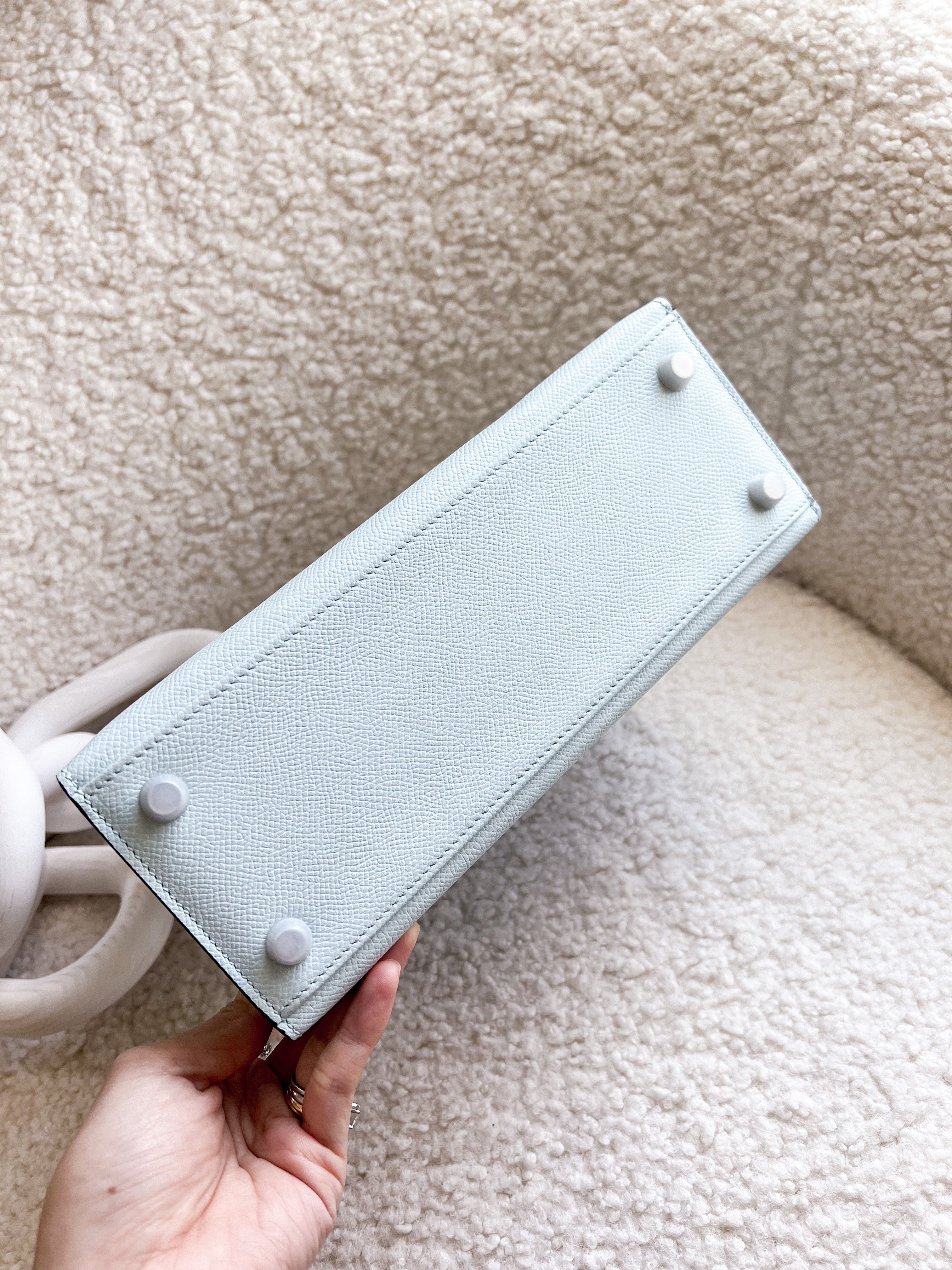 [TOP] HERMES Kelly Epsom Leather 25cm - Blue Brume SHW