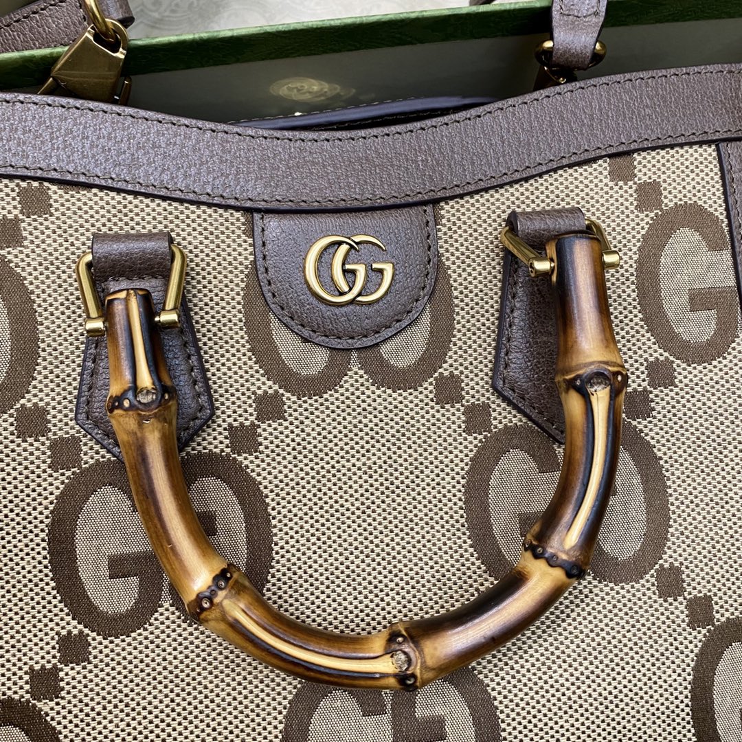 [TOP] GUCCI G*G Diana Double G Pattern Tote Bag-GHW-20x16x10cm/27x24x11cm