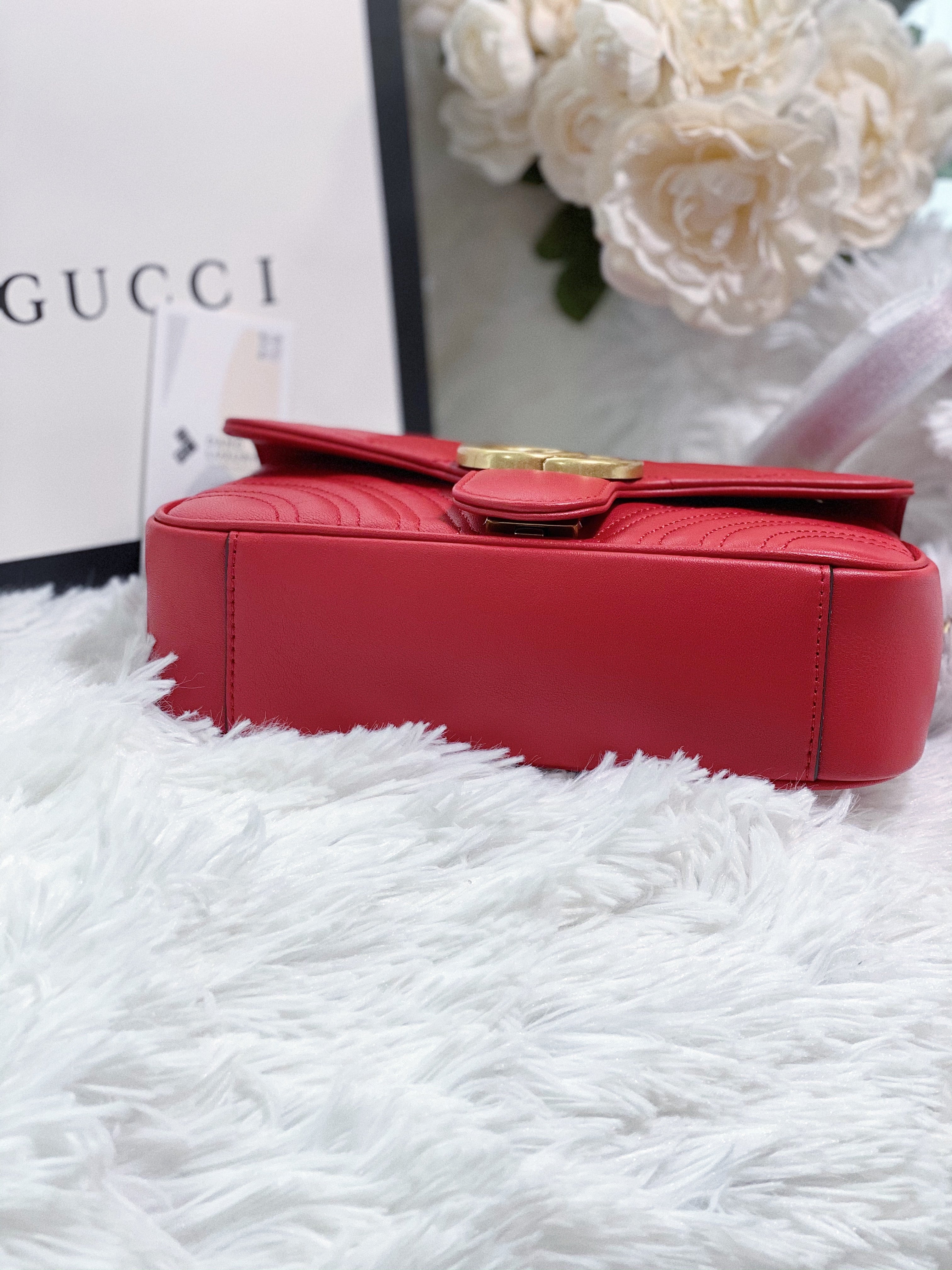 [TOP] GUCCI GG Marmont Bag Mini 22cm - Red