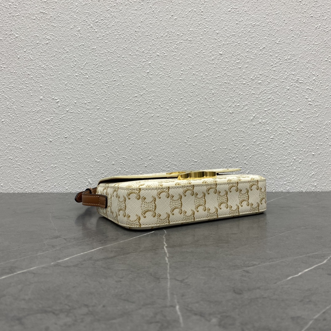 [TOP] CELINE Triomphe Canvas Bag 20-10-4 - White