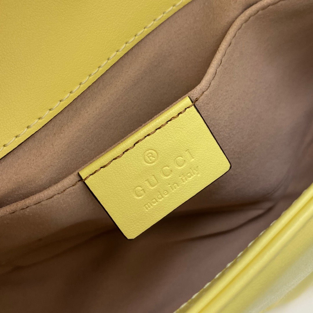 [TOP] GUCCI GG Marmont Bag Matelasse Mini 22cm - Yellow