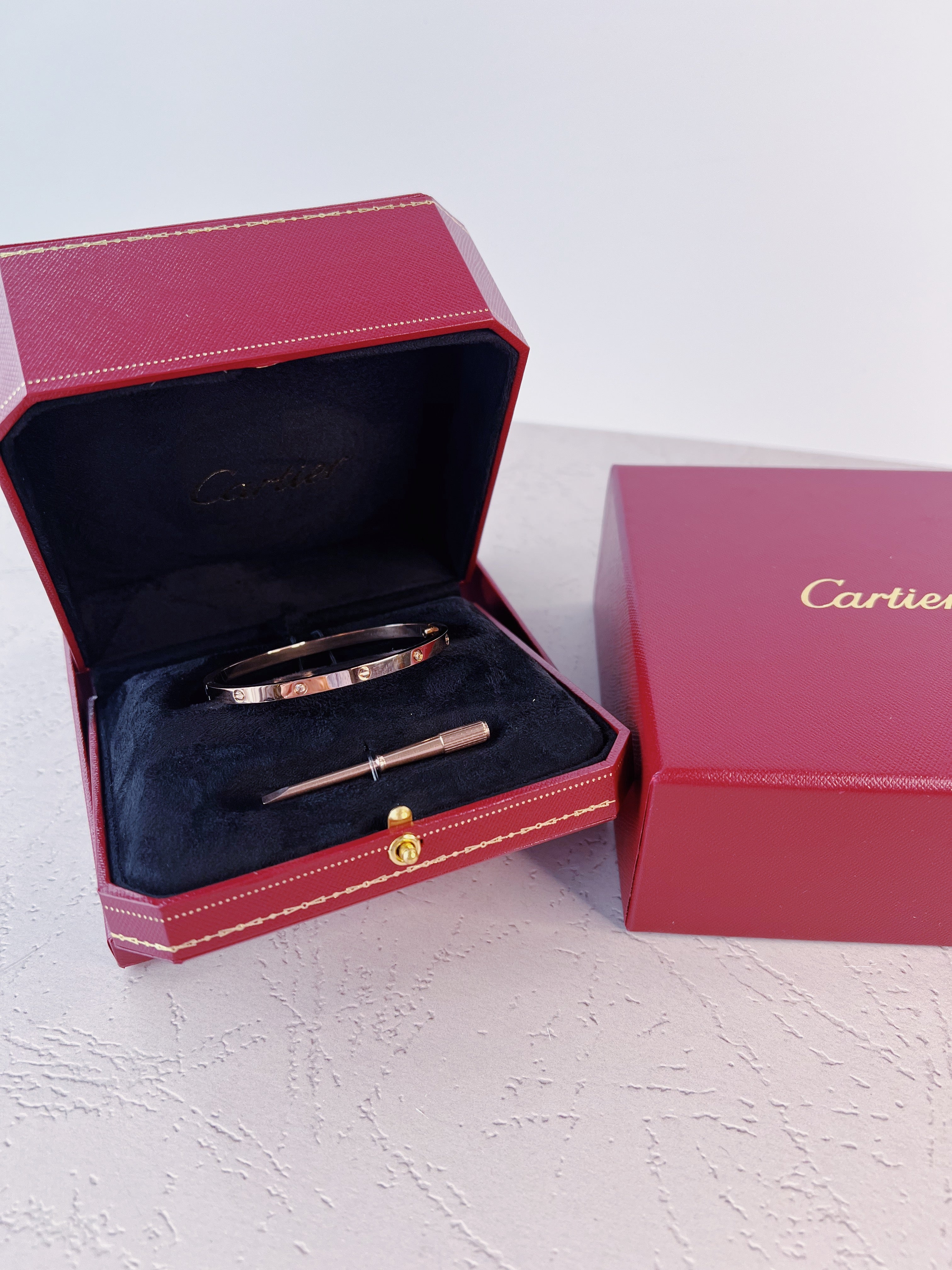 [TOP] Cartier Love Thin Bracelet  - Rose Gold